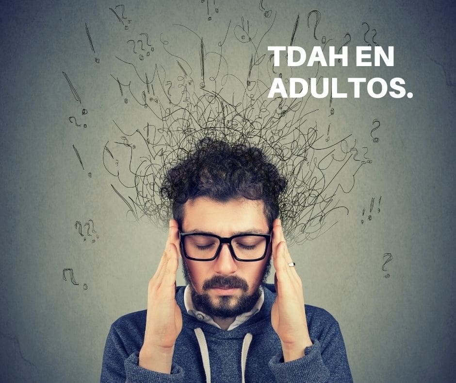 Trastorno por déficit de atención TDAH la imagen muestra adulto con trastorno por déficit de atención